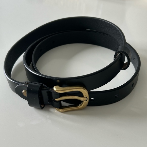 Black leather belt - Picture 2 of 3